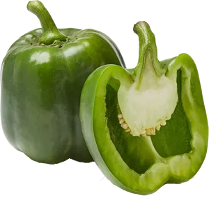 Green Bell Pepperand Half PNG Image