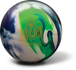 Green Black Swirl Bowling Ball PNG Image