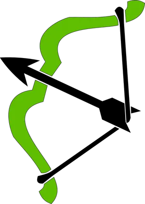 Green Bow Silhouetteon Black Background PNG Image