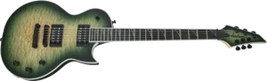 Green Burst Electric Guitar PNG Image