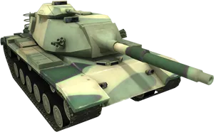 Green Camouflage Tank Render PNG Image