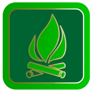 Green Campfire Icon PNG Image