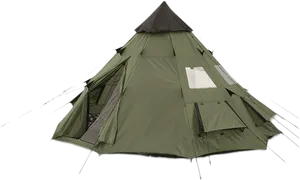 Green Camping Tent Isolated PNG Image