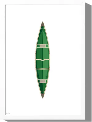 Green Canoe Top View PNG