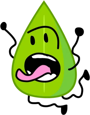 Green Cartoon Character Tongue Out PNG Image