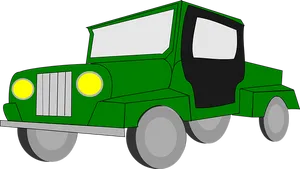 Green Cartoon Jeep Illustration PNG Image