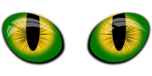 Green Cat Eyes Illustration PNG Image