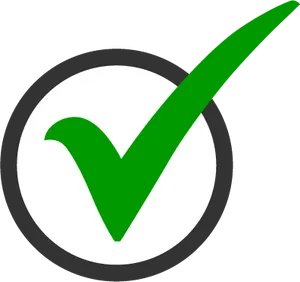 Green Check Mark Black Background PNG Image