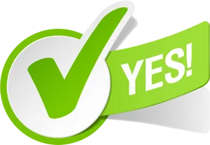 Green Checkmark Yes Sign PNG Image