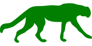 Green Cheetah Silhouette PNG Image