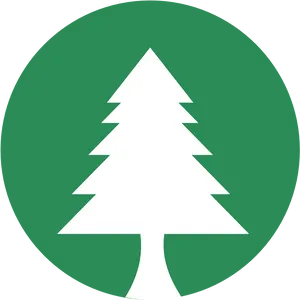 Green Circle White Tree Icon PNG Image