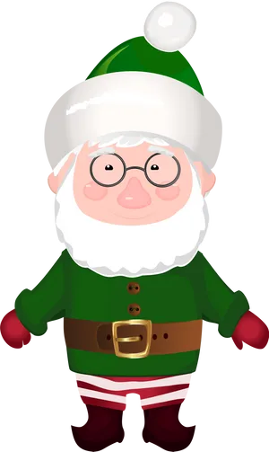 Green Clad Santa Claus Cartoon.png PNG Image