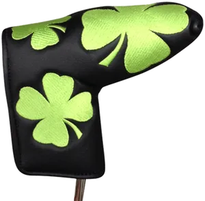 Green Clover Golf Putter Cover PNG Image