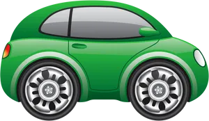 Green Compact Car Illustration PNG Image