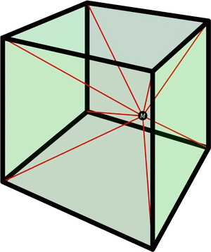 Green Cube Diagonals Illustration PNG Image