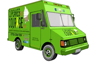 Green Cupcakesfor Courage Food Truck PNG Image