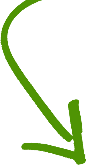 Green Curved Arrow PNG Image