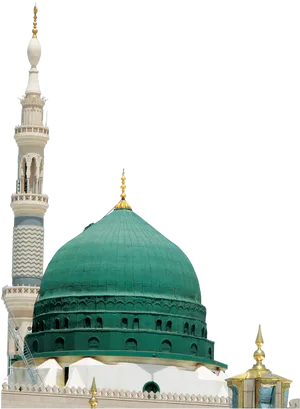 Green Dome Masjid Nabawi PNG Image