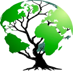 Green Earth Tree Graphic PNG Image