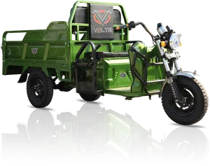 Green Electric Trike Truck Hybrid PNG Image