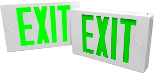 Green Exit Signs PNG Image