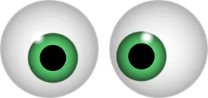 Green Eyeballs Illustration PNG Image