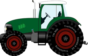 Green Farm Tractor Illustration PNG Image