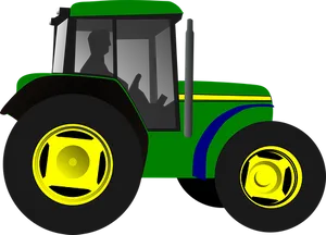 Green Farm Tractor Illustration PNG Image