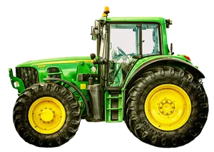 Green Farm Tractor Isolated PNG Image