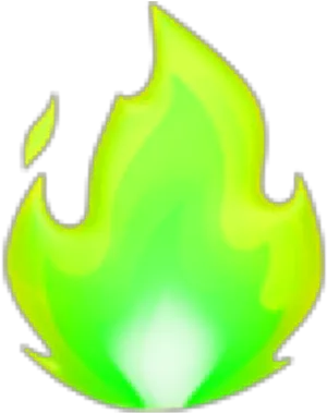 Green Flame Emoji PNG Image