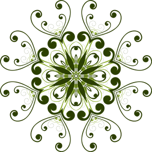 Green Floral Mandala Design PNG Image