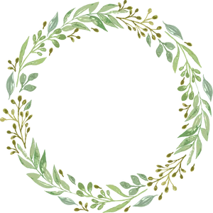 Green_ Foliage_ Wreath_ Vector PNG Image