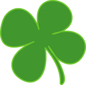 Green Four Leaf Clover Graphic PNG Image