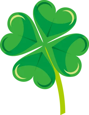 Green Four Leaf Clover Illustration PNG