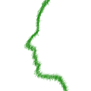 Green Fractal Silhouette PNG Image