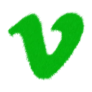 Green Furry Letter Von Black Background PNG Image