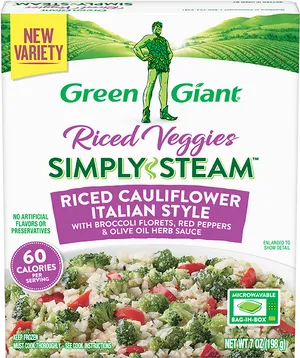 Green Giant Riced Cauliflower Italian Style Package PNG Image