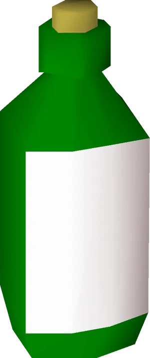 Green Gin Bottle3 D Rendering PNG Image