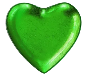 Green Glass Heart Shaped Object PNG Image