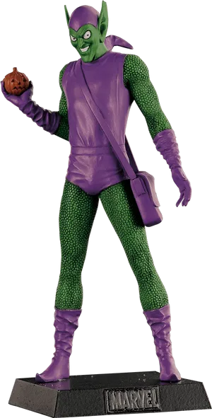 Green Goblin Action Figurewith Pumpkin Bomb PNG Image