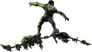 Green Goblin Gliding Action PNG Image