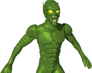 Green Goblin3 D Model Portrait PNG Image