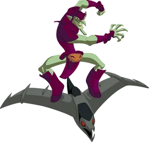 Green Goblinon Glider PNG Image