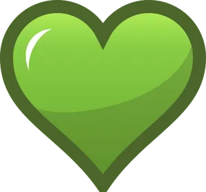 Green Gradient Heart Vector PNG Image