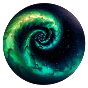 Green Gradient Spiral Galaxy Png 40 PNG Image