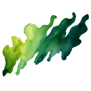 Green Gradient Watercolor Streak Png Tft PNG Image