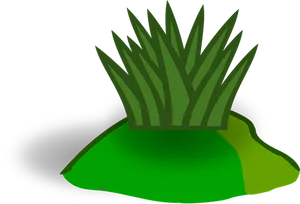 Green Grass Clump Vector PNG