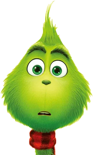 Green Grinch Portrait PNG Image