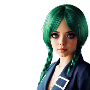 Green Hair Anime Villain Png Omu54 PNG Image