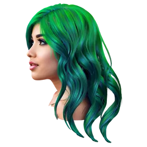 Green Hair B PNG Image